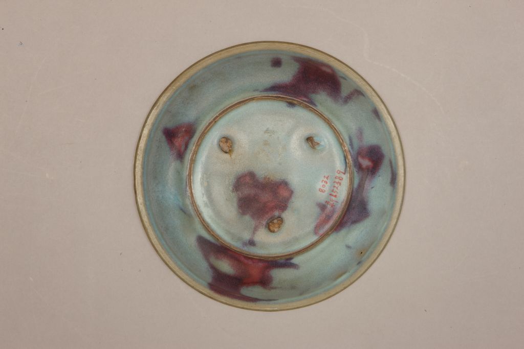 图片[3]-Jun Kiln Sky Blue Glaze Purple Red Spot Folding Plate-China Archive